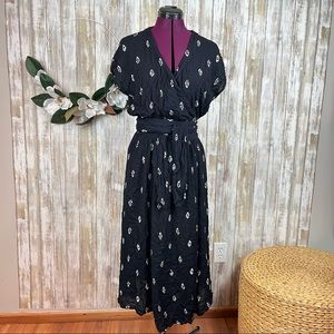 Vintage Wrap Midi Dress